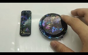 模内注塑IML工艺塑胶外壳装饰件贝壳纹效果，十分适合化妆品包材等产品领域