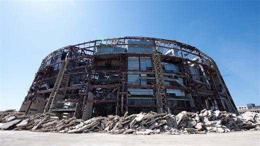 A look at the Frank Erwin Center as demolition continues