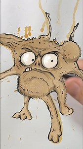 Tea Stain Monsters! #artchallenge #teastainart #monsters #fantasy