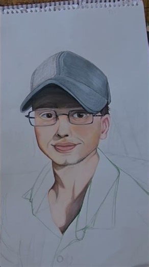 doing a Portrait in colored pencil day 1 #art #portrait