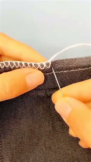 the technique of folding and sewing cloth manually to make it neat