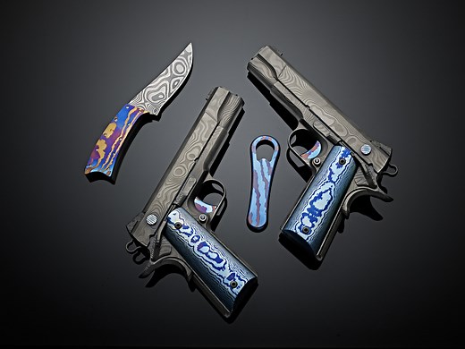 Damascus Steel 1911 Pistols - Custom Made by Cabot Guns