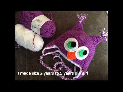 How to chrochet - owl hat - step by step - free pattern