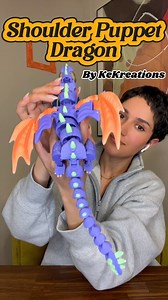 9.6K views · 50 reactions | Since everyone loved the Dragon Finger Puppet, @kekreationsart made a Dragon Shoulder Puppet  Link in bio!  #3dprinting #3d #3dprinted #3ddesign #dragon #puppet #toys #satisfying #makersgonnamake #makers | Thangs | Facebook