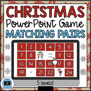 Christmas Matching Pairs Memory Game - ESL PowerPoint Online Digital Fun