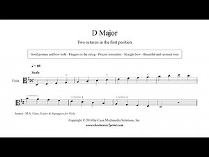 Viola : D Major Scale & Arpeggio - Grade 2