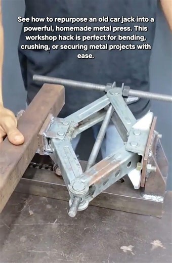 DIY Heavy-Duty Metal Press from a Scissor Jack