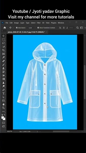 photoshop Trick to Remove Background from Transparent Material (Linke Raincoat /Glass ) #shorts
