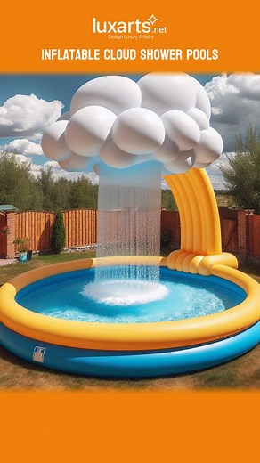 Inflatable Cloud Shower Pool: ☁️ 🚿 🎈: #cloudshowerpool #inflatablepool #luxarts: Step into a dream with the Inflatable Cloud Shower Pool – a whimsical oasis that brings the serenity of the sky to your backyard. Designed to resemble a fluffy cloud, this unique pool features a gentle shower, creating a refreshing and magical experience for all ages. Perfect for sunny days and playful relaxation, the Inflatable Cloud Shower Pool from Luxarts adds a touch of enchantment to your summer fun.