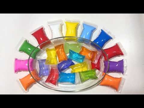 ASMR Rainbow Slime Unboxing & Mixing | Clear Slime & Clay Poking, Squishing, Stretching