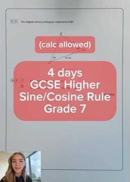 4 days to go - GCSE Higher Maths - Sine/Cosine Rule - Grade 7 #gcse #maths #revision