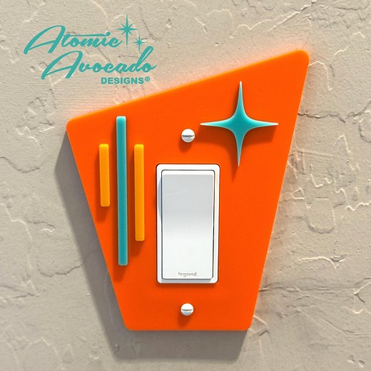 Mid Century Modern "modline" Switch Plate Cover: Handcrafted Retro Outlet Plate - Etsy