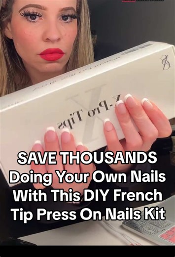 DIY French Tip Press On Nails Kit @SXC Cosmetics #TikTokShopBlackFriday #TikTokShopCyberMonday #DIYNails #PressOnNails #AtHomeNails