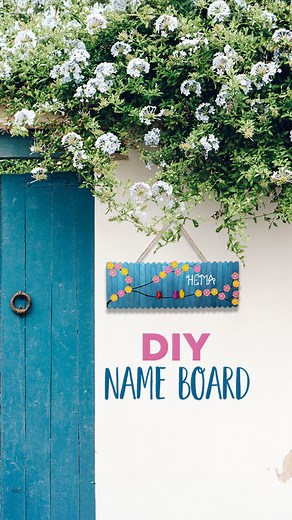 9.3K views · 20 reactions | ✨Personalized Name Board DIY!✨ Create a stunning nameplate using popsicle sticks – perfect for your door, wall, or home decor!  Try this easy & creative craft today! ✂️ #DIYNameBoard #HomeDecor #WallHanging #PopsicleStickCrafts #HandmadeWithLove #ventunoart | Art All The Way | Facebook