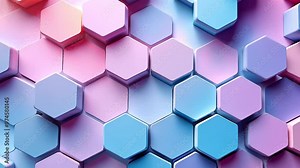 Subtle pattern of interconnected hexagons, layered over a gradient background shifting from cool blues to warm pinks, in a minimalistic style.