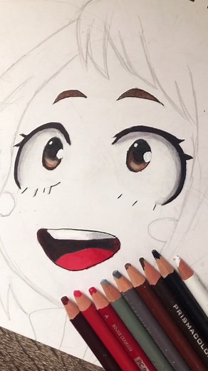 Uraraka🦩#anime #animeart #drawing #weeb #zrodraws #sketch #storytime #animedrawing #creepy #uraraka #mha #myhero #myheroacademia #prismacolor