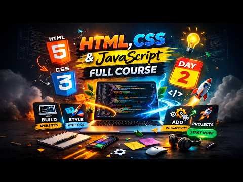Learn HTML CSS JavaScript 🔥 | Full Beginner Course | Day 2