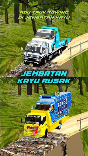 Towing Truck Recklessly Crosses Wooden Bridge #bussid #bussimulatorindonesia #bussidindonesia