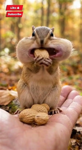 Tiny Chipmunk Eating Nuts 🐿️ Satisfying Crunch Sounds