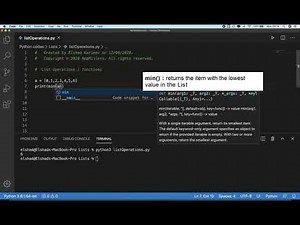 Python List Operations/Functions