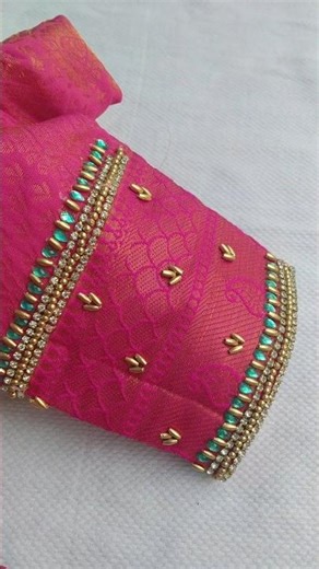 Simple blouse design 😍 with normal needle #design #embroidery #2025 #fashion #kamalikarthik