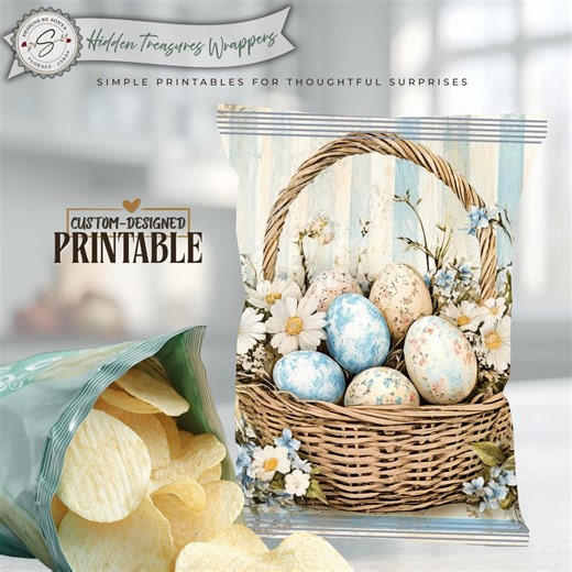 Easter Snack Bag Wrapper Printable – Chip Bag Wrap – Spring Party Favor – Easter Basket Gift - Teacher & Kids DIY Treat - Etsy