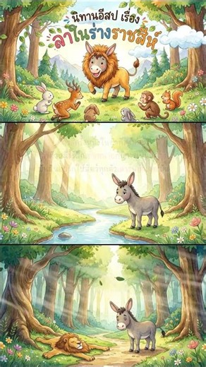 นิทานอีสป: ลาในร่างราชสีห์ #นิทานเด็ก #นิทานอีสป #LittleKidsClubTH #นิทานก่อนนอน #shorts