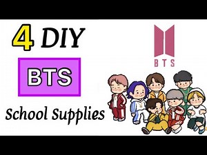 4 Diy BTS School Supplies | How to make BTS school supplies / DIY BTS Crafts / Paper Craft / TIKTOK