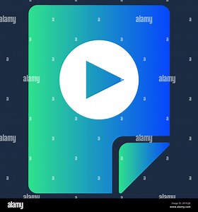 Design Audio Multimedia Video File Format Icon. Play Pushbutton Symbol on List with Folded Corner. Standard Bright Computer Media Software or Internet Stock Vector Image & Art - Alamy