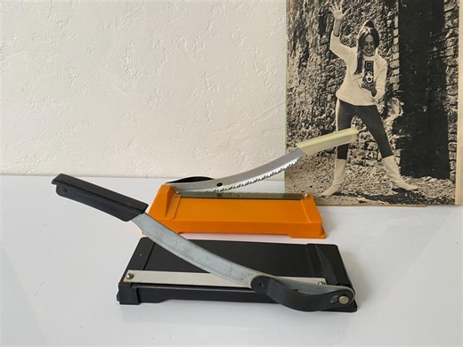 Vintage Photo Cutters: Manual Paper Cutter Set, Curved & Straight Blade - Etsy