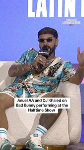 Anuel AA and DJ Khaled share their take on Bad Bunny performing at the Super Bowl Halftime Show at their Billboard #LatinMusicWeek panel. Watch more from the conversation at the link in bio. | Billboard Latin