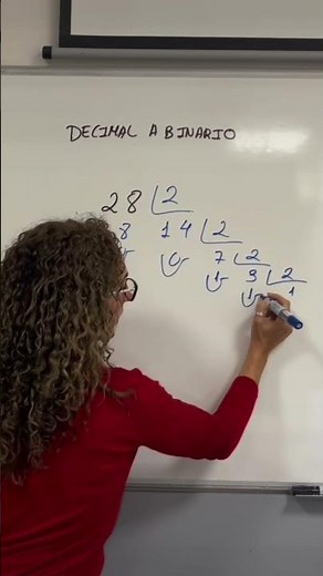 Solución ejercicio 28 en binario #binario #learning #clase #fpb #informática #clases #decimal