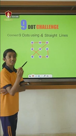 Connect 9 Dots with 4 Straight Lines Brain Teaser 🧠 #puzzle #shorts #creative #ViralShorts #trending