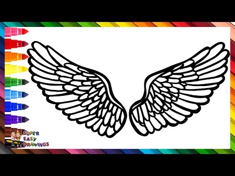 Draw and Color Angel Wings 👼🌟🌈 Christmas Drawings for Kids