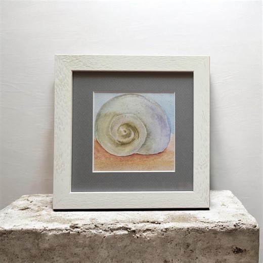 Handmade Framed Watercolor Seashell Painting Sizes: 18.5*18.5cm. - Etsy