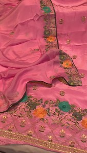 Code - L5 Crape fabric chinon duppata handwork with thread | GULATI CLOTH HOUSE JALANDHAR