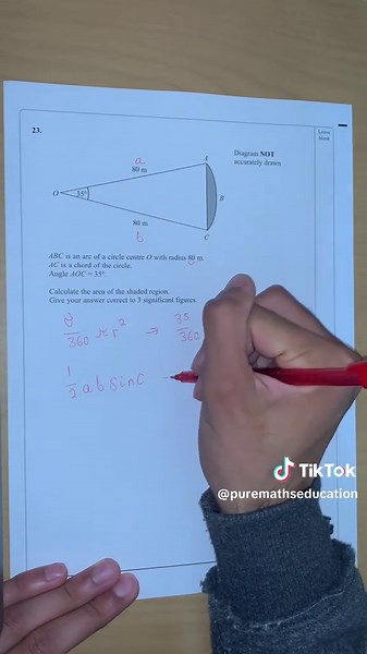 GCSE Maths Paper 3 Predicted Questions on Area of Sector