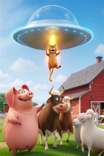 🚨 ALIEN ABDUCTION GONE WRONG in the Barnyard?! 😱🐱