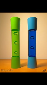 Bubble Periodicity: these bubble timer tubes exhibit amazing regularity in the formation of a train of bubbles- so evenly spaced and similar in size! The physics of surface tension, viscosity, and buoyancy combine to produce this phenomenon. An inverted tube will release 30 bubbles and each bubble takes about 60 seconds to get from bottom to top. Note the bubbles in the blue tube seem to rise slightly faster than those in the green tube. ➡️ Follow the link in my profile for info on where ti get 