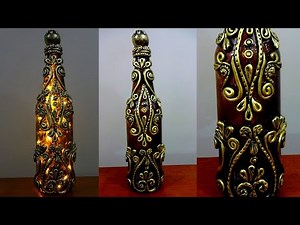DIY Bottle Craft / Glass Bottle Lamp /Bottle Art