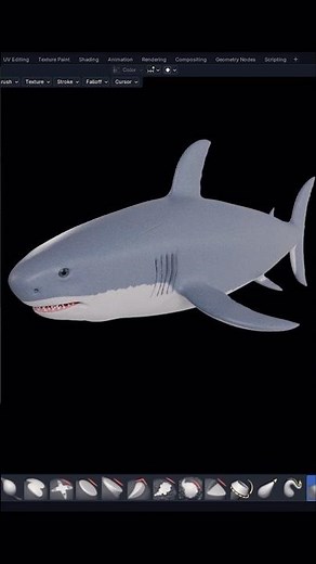 Shark sculpting in blender 4.3 #3d #blender #sculpting #toys #collectibles #3dart #sculpture
