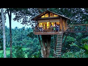 Father and Son Build Incredible OFF-GRID Shelters Through Rain in the Forest | by ‪@survivalliar‬