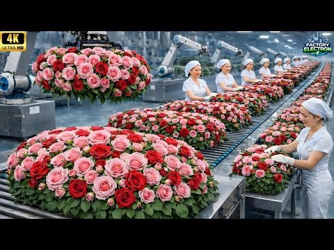 Unbelievable! How Millions of Roses Are Processed Inside the Largest High-Tech Rose Factory