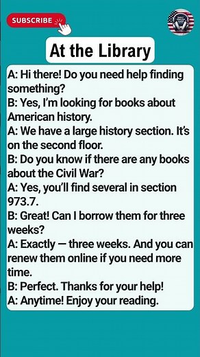 At the Library | English Conversation Practice for Beginners (A1–A2)