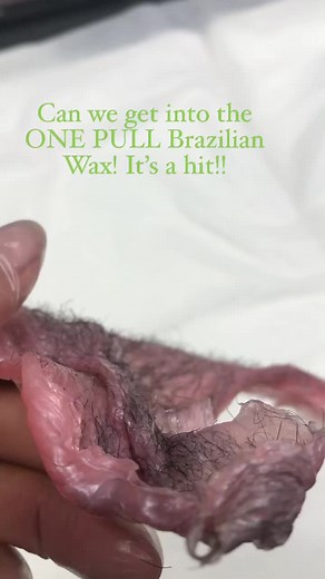 Lets just be honest the less pulls the better! The one pull Brazilian wax method is definitely a must try! Purchase out Brazilian wax gguide to learn this method! #brazilianwaxguide #brazilianwaxing #brazilianwax #waxing #underarmwax #hairremoval #smoothskin #hidradenitissuppurativa #hs #skin #onepulloveranditsgameover