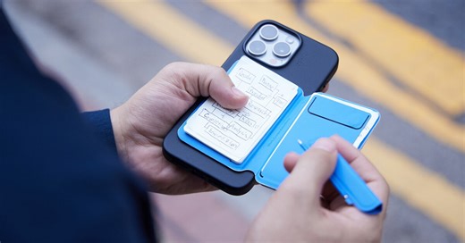 combining a notepad and a foldable pen, snap flow is your origami-inspired phone companion