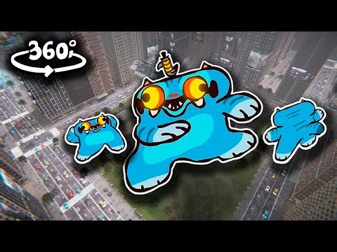 Derpy Tiger Dancing KPop Hunters invade the City in 360° VR