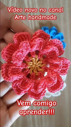 Dahlia flower in crochet🌸 #crochetflower #crochet #crochet #crochet #diycrochet #diy #fashion