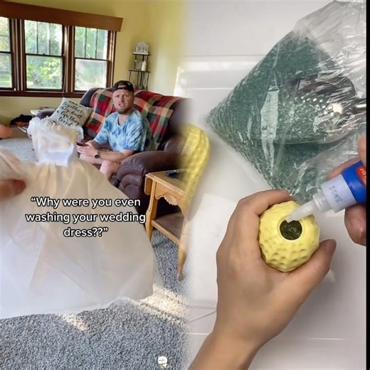 PRANKING MY HUSBAND THAT HE SHRUNK MY WEDDING DRESS 😂 #shorts #comedy #funny #couple #prank #humor