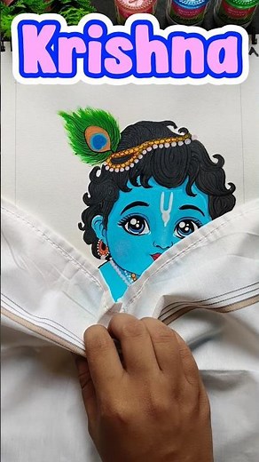 Easy Little Krishna Colouring Tutorial 🎨✨ Step by Step Cute Laddu Gopal Drawing for Beginners 💙🪔 #yt